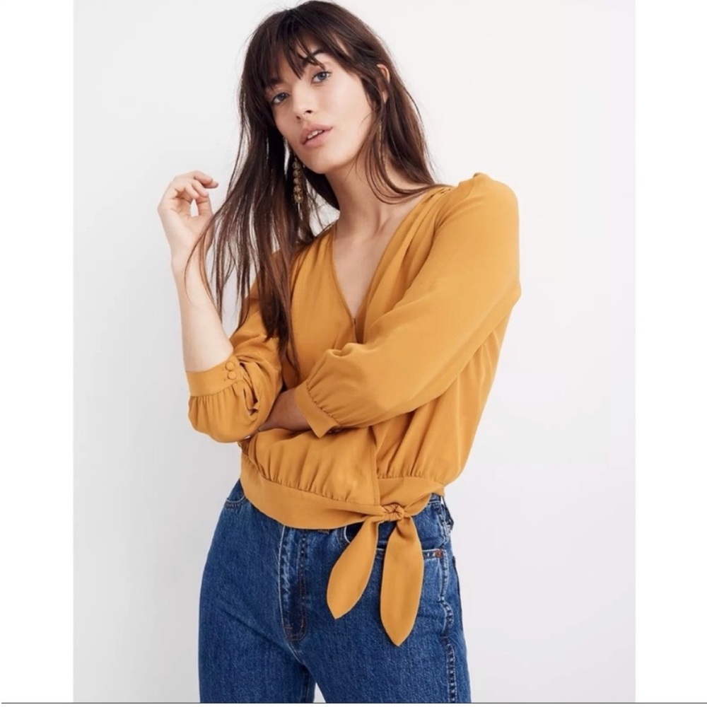 Madewell 100% Silk Wrap Blouse